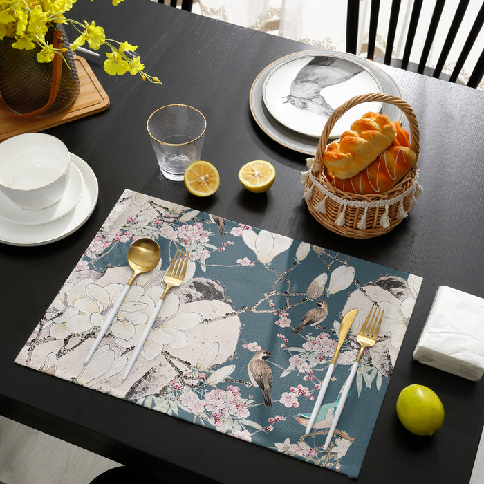 Bird Painting In Chinese Style Personalized Table Placemats - LeobonZone