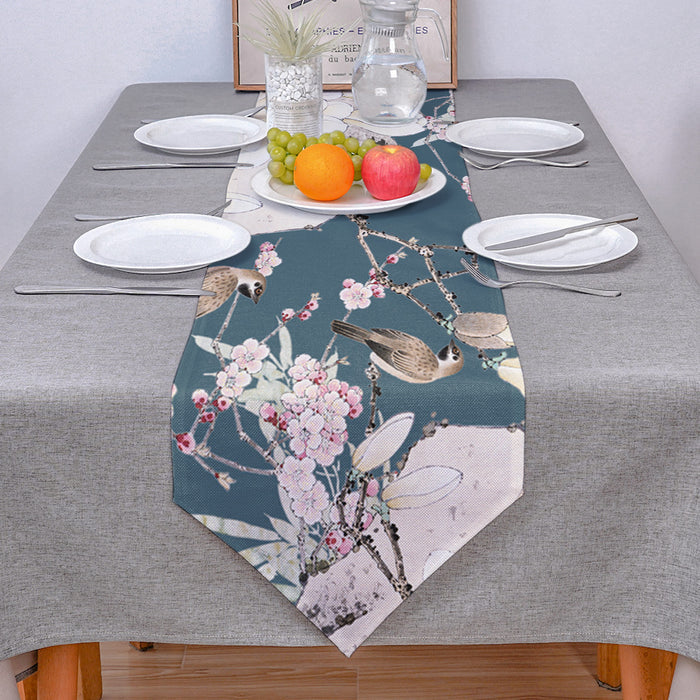 Bird painting in Chinese style Table Runner Place Mats - LeobonZone