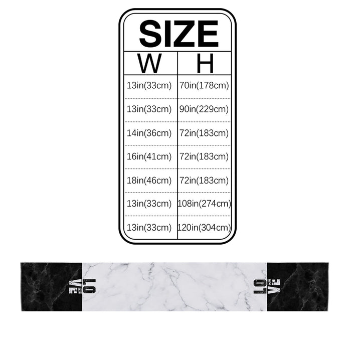 Black and white marble texture Table Runner Place Mats - LeobonZone