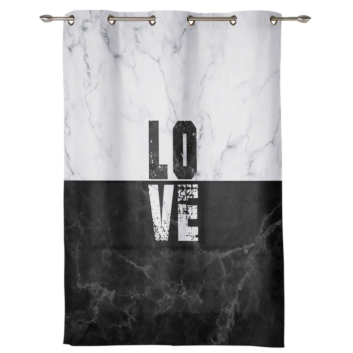 Black and white marble texture window curtains - LeobonZone