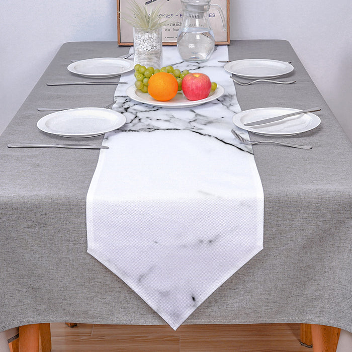 Black crack in Gray marble Table Runner Place Mats Sharp Angle - LeobonZone