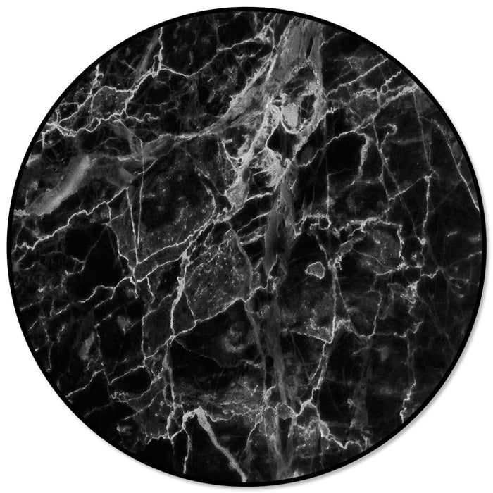 Black Marble and granite pattern Circular Felt Rugs - LeobonZone