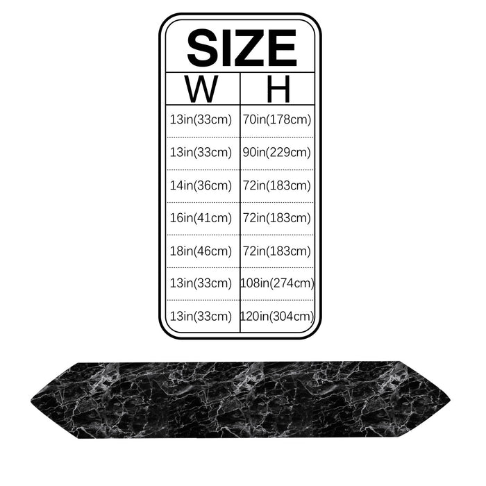Black Marble and granite pattern Table Runner Place Mats Sharp Angle - LeobonZone