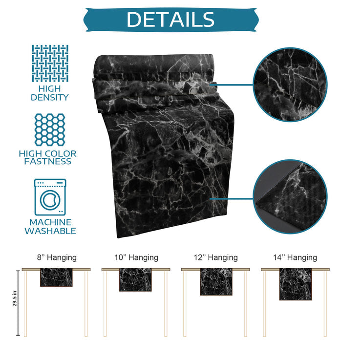 Black Marble and granite pattern Table Runner Place Mats - LeobonZone