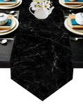 Black Marble crack texture Table Runner Place Mats Sharp Angle - LeobonZone