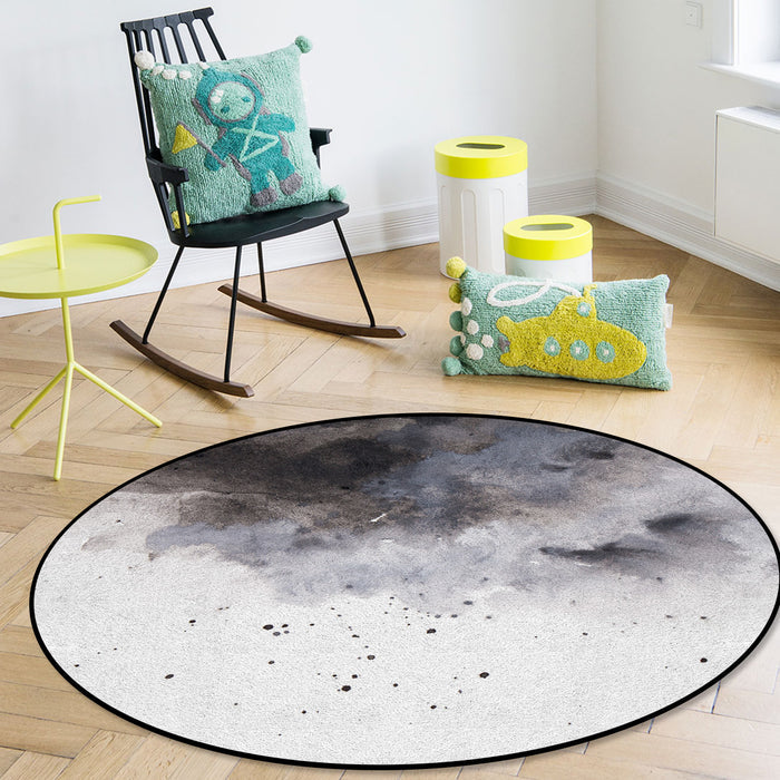 Black Marble light color pattern stone Circular Felt Rugs - LeobonZone