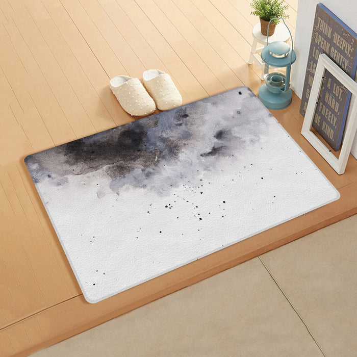 Black Marble light color pattern stone Leather Doormat - LeobonZone