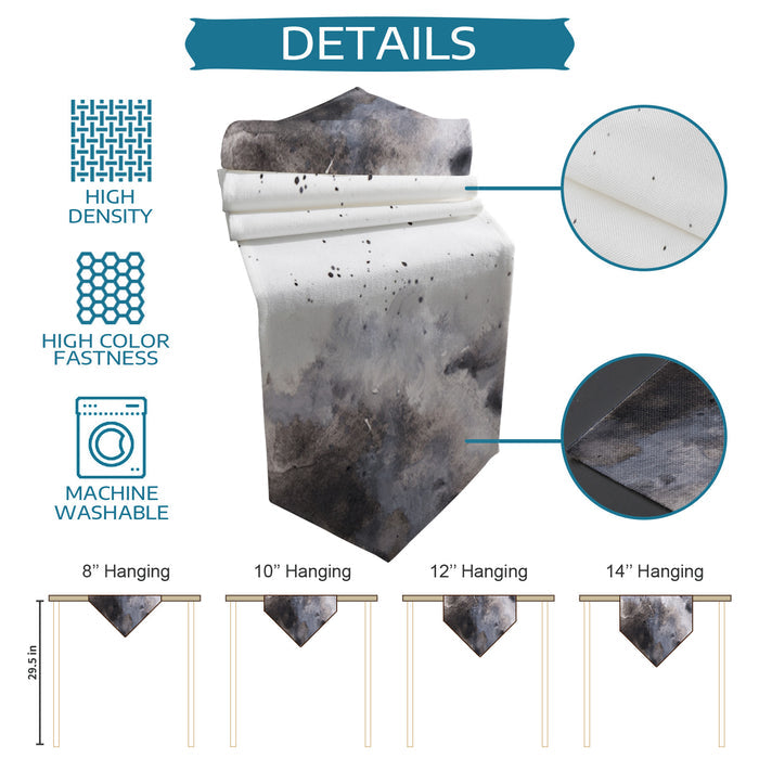 Black Marble light color pattern stone Table Runner Place Mats Sharp Angle - LeobonZone