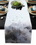 Black Marble light color pattern stone Table Runner Place Mats - LeobonZone