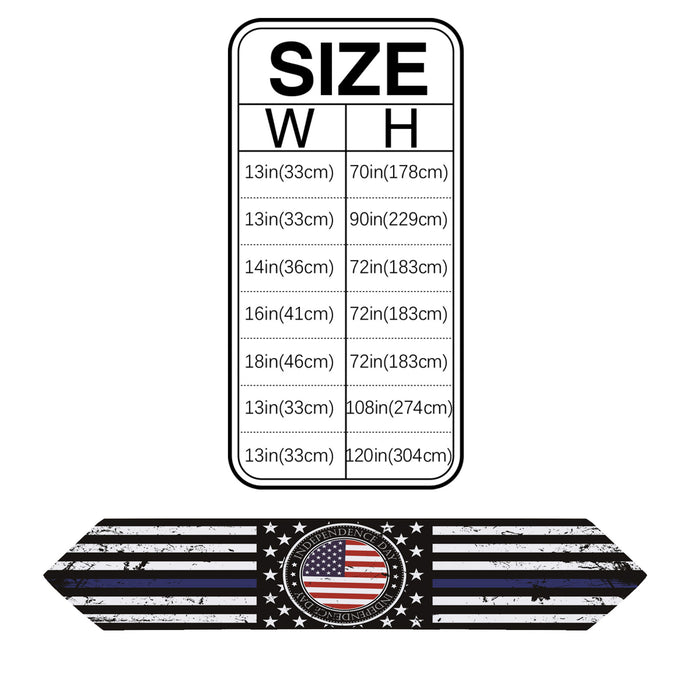 Black Retro Independence Day Flag Sharp Angle Table Runner Place Mats - LeobonZone