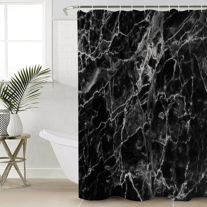 Black Marble and granite pattern Waterproof Durable Shower Curtain - LeobonZone