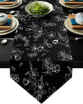 Black Tulip Sharp Angle Rectangle Tablecloth - LeobonZone