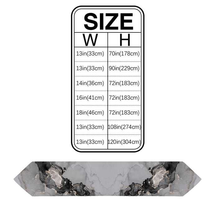 Black Watercolor Gradient Marble Texture Table Runner Place Mats Sharp Angle - LeobonZone