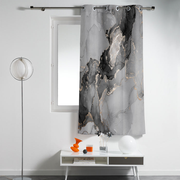 Black Watercolor Gradient Marble Texture window curtains - LeobonZone
