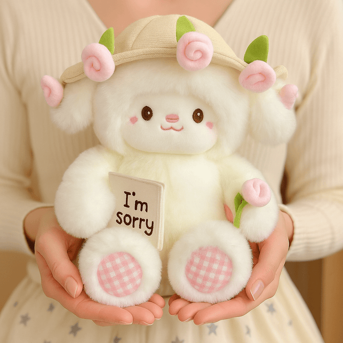 Blooming Lamb Plushie | Cute Lamb Plush With Bouquet - Goodlifebean Stuffed Animals