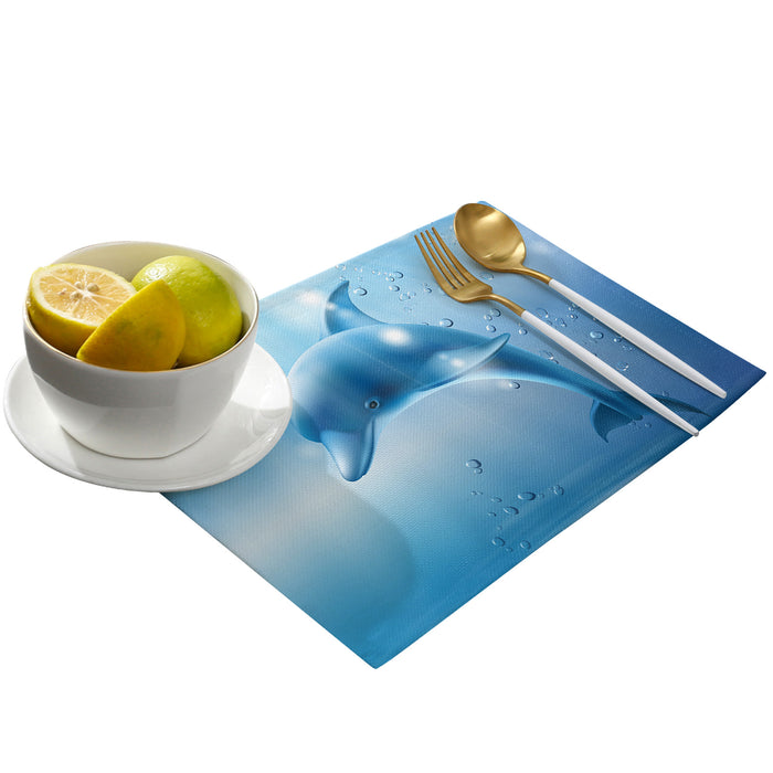Blue dolphin Personalized Table Placemats - LeobonZone