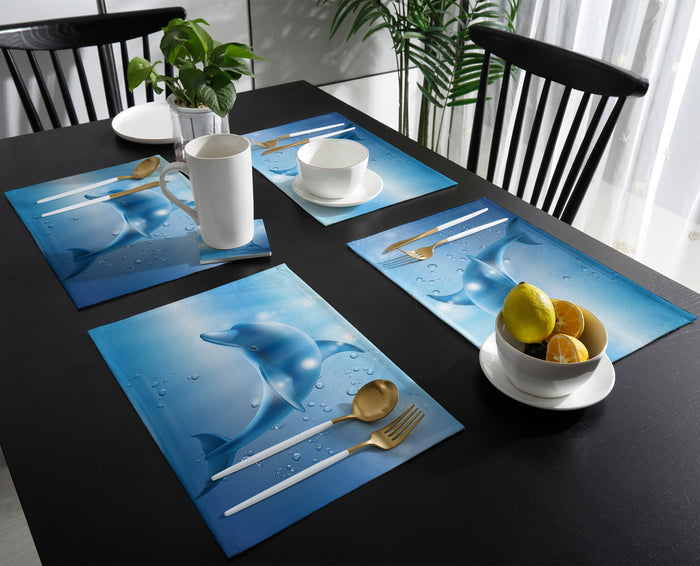 Blue dolphin Personalized Table Placemats - LeobonZone