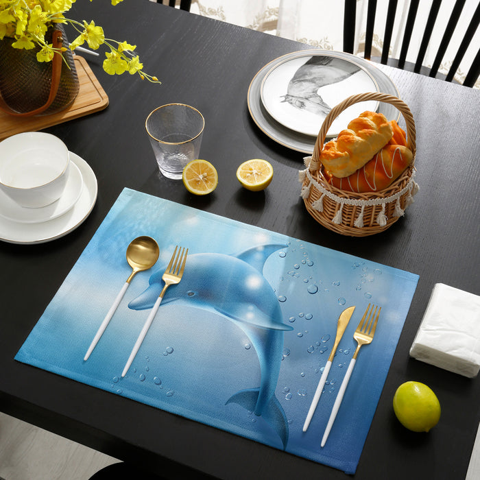 Blue dolphin Personalized Table Placemats - LeobonZone