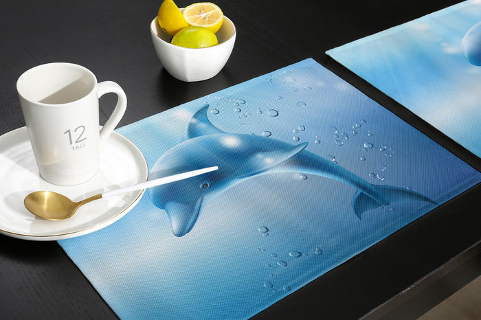 Blue dolphin Personalized Table Placemats - LeobonZone
