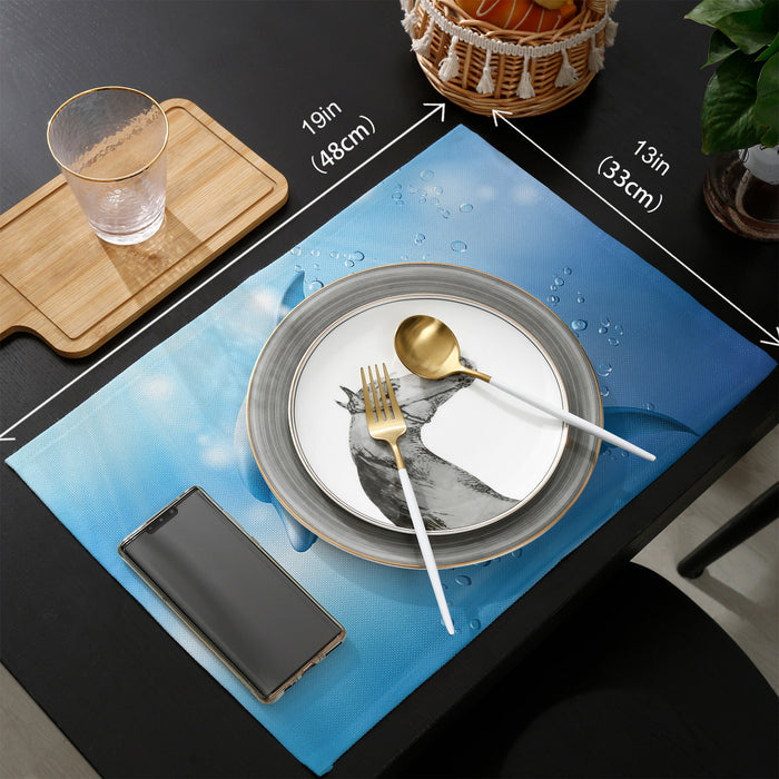 Blue dolphin Personalized Table Placemats - LeobonZone