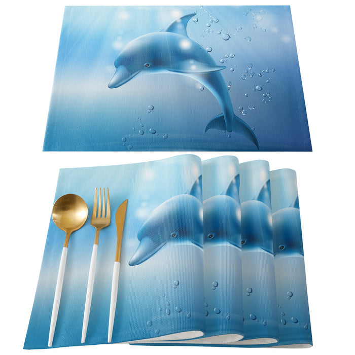 Blue dolphin Personalized Table Placemats - LeobonZone
