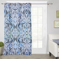 Blue Geometric Umbrella Blackout Window Curtains - LeobonZone