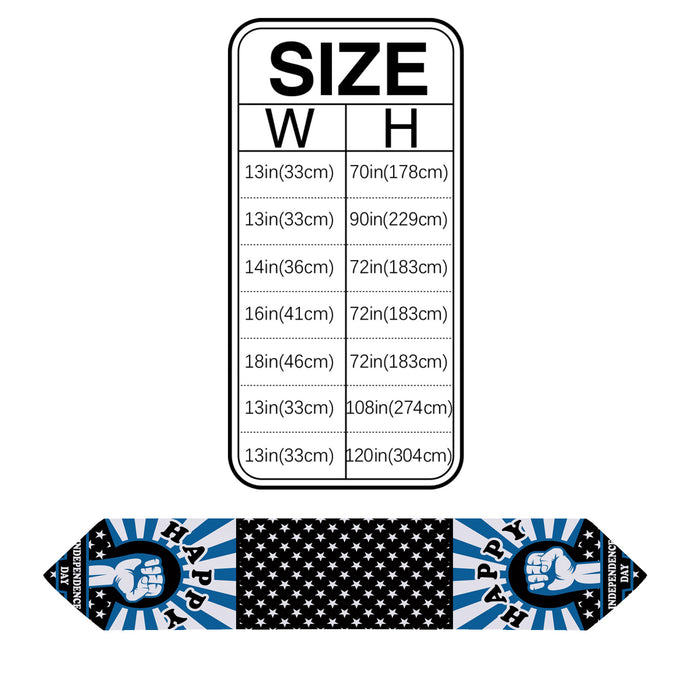 Blue Happy Independence Day Sharp Angle Table Runner Place Mats - LeobonZone