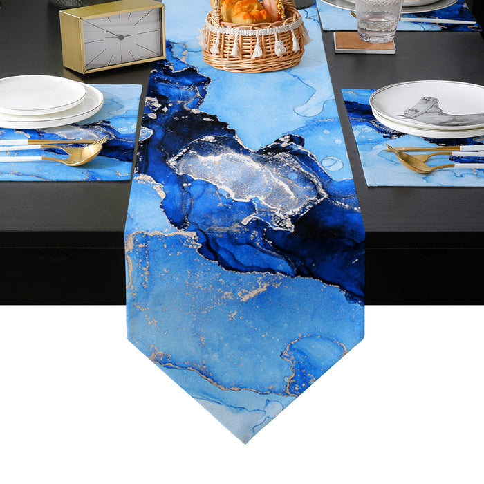 Blue Marble Texture in Phnom Penh Table Flag And Table Mat Suit Sharp angle - LeobonZone