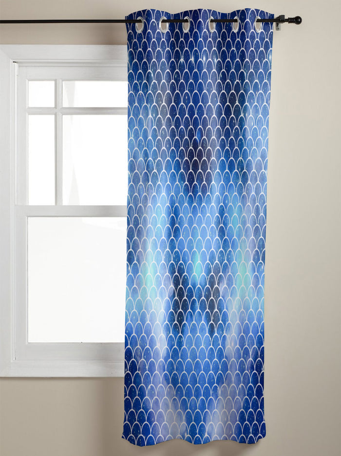 Blue Mermaid Scales Blackout Window Curtains - LeobonZone