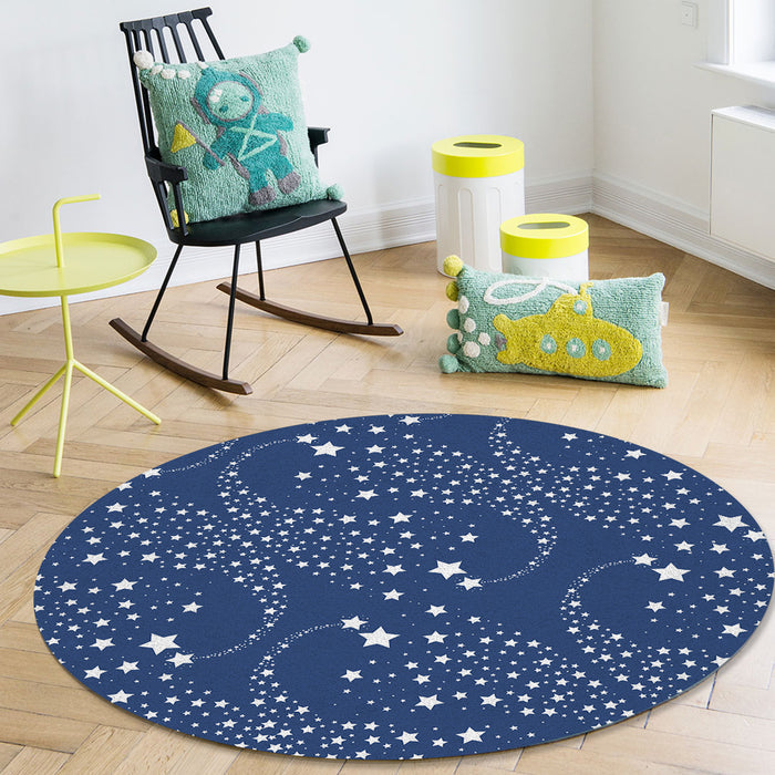 Blue meteor Circular Felt Rugs - LeobonZone