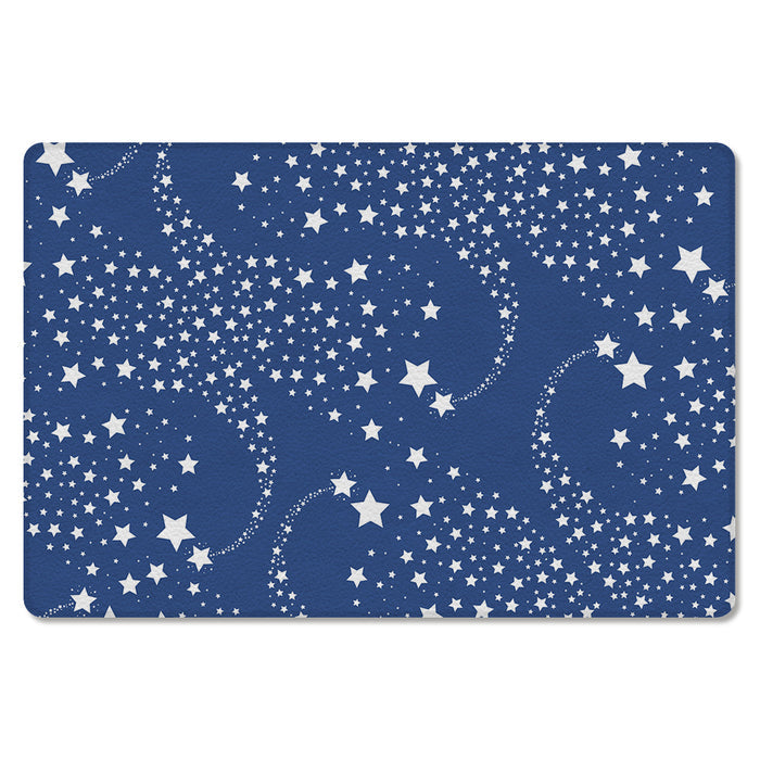 Blue meteor Leather Mat Soft Non-Slip Waterproof  Doormat - LeobonZone