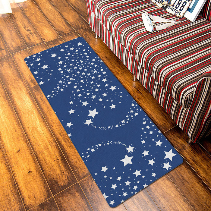 Blue meteor Leather Mat Soft Non-Slip Waterproof  Doormat - LeobonZone