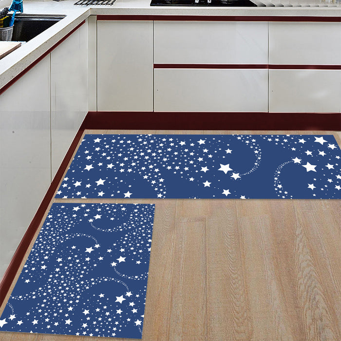 Blue meteor Right Angle Felt Doormat Two piece set - LeobonZone