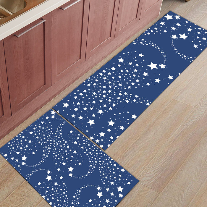 Blue meteor Right Angle Felt Doormat Two piece set - LeobonZone