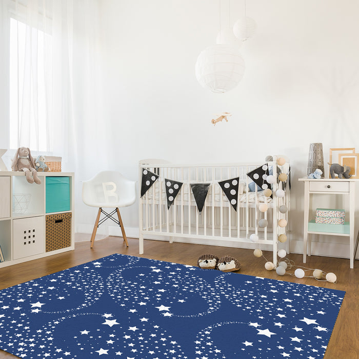 Blue meteor Right Angle Felt Rugs - LeobonZone