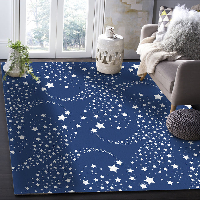 Blue meteor Right Angle Felt Rugs - LeobonZone