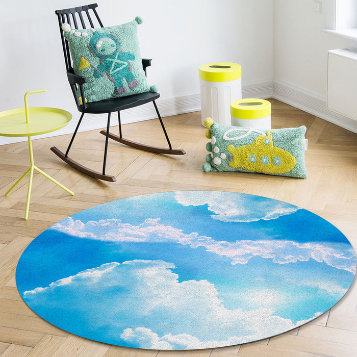 Blue Sky Circular Felt Rugs - LeobonZone