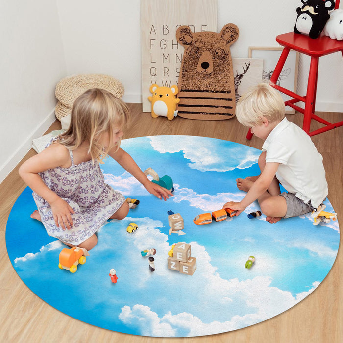 Blue Sky Circular Felt Rugs - LeobonZone