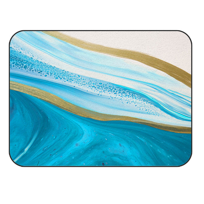 Blue Watercolor Gradient Marble Texture Sponge Rillet Rubber Rugs - LeobonZone