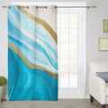 Blue Watercolor Gradient Marble Texture window curtains - LeobonZone