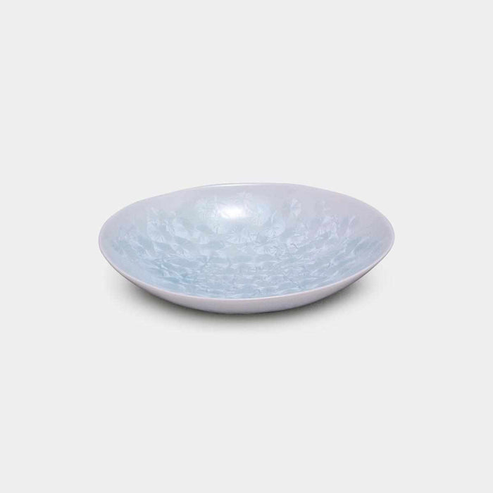 [BOWL] FLOWER CRYSTAL (WHITE) OVAL BOWL | TOUAN | KYOTO-KIYOMIZU WARES