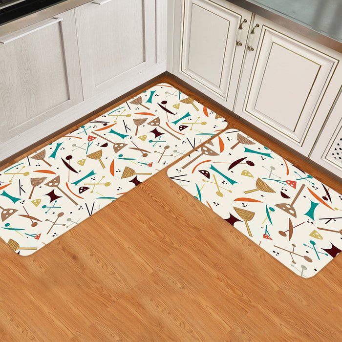 Brown Geometric Cartoon Circular Angle Felt Carpets Two piece set - LeobonZone