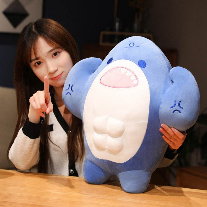 Buffed Muscular Shark Plushie - Goodlifebean Stuffed Animals