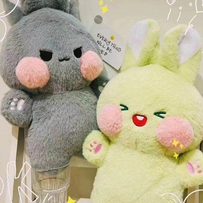 Buttons: Fluffy White Kawaii Bunny | Stuffed Animal Bunny - Goodlifebean Stuffed Animals