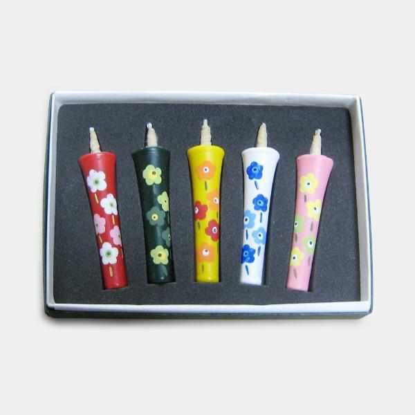 [CANDLE] 2 MOMME 5 BOTTLES SET WESTERN FLOWER (1) |  JAPANESE CANDLES | NAKAMURA CANDLE