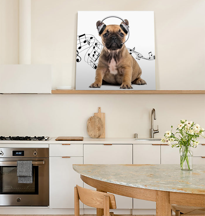 French bulldog headphones music funny Canvas painting - LeobonZone