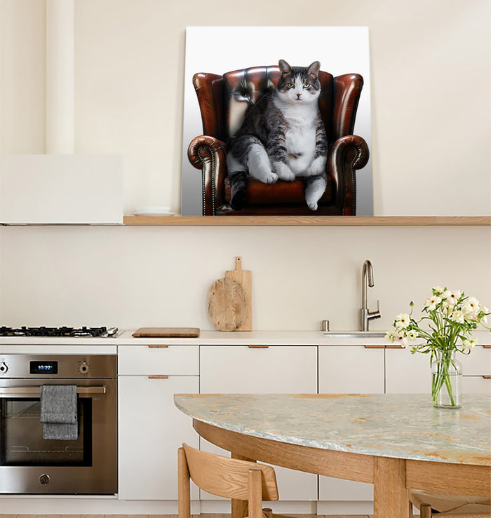 Funny cat retro sofa Canvas painting - LeobonZone