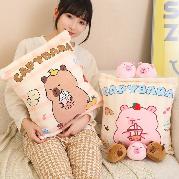 CapyChill Squad™ – Pack of 6 Stress Relief Capybara Plushies - Goodlifebean Stuffed Animals