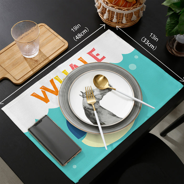 Cartoon blue whale Personalized Table Placemats - LeobonZone