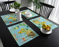 Cartoon dinosaur map Personalized Table Placemats - LeobonZone